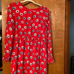 J.Crew Factory Red and Blue Spring Dress Size 12